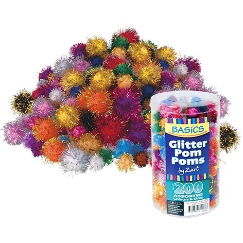 Basics Pom Poms Glitter Pack of 200 Pack of 200_2